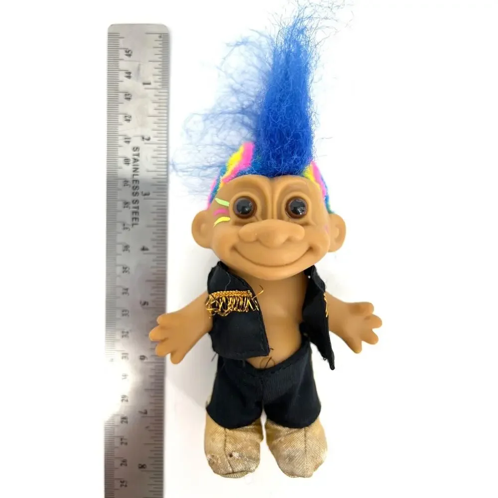 Russ Troll Doll Lucky Punk Rock Star Rainbow Mohawk